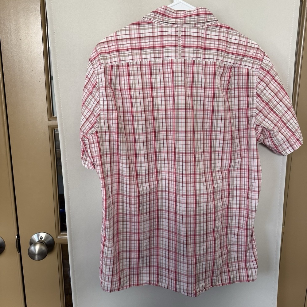 Banana Republic Men's Medium‎ Slim Fit Plaid Short Sleeve Button Up Shirt Collar - Picture 3 of 6